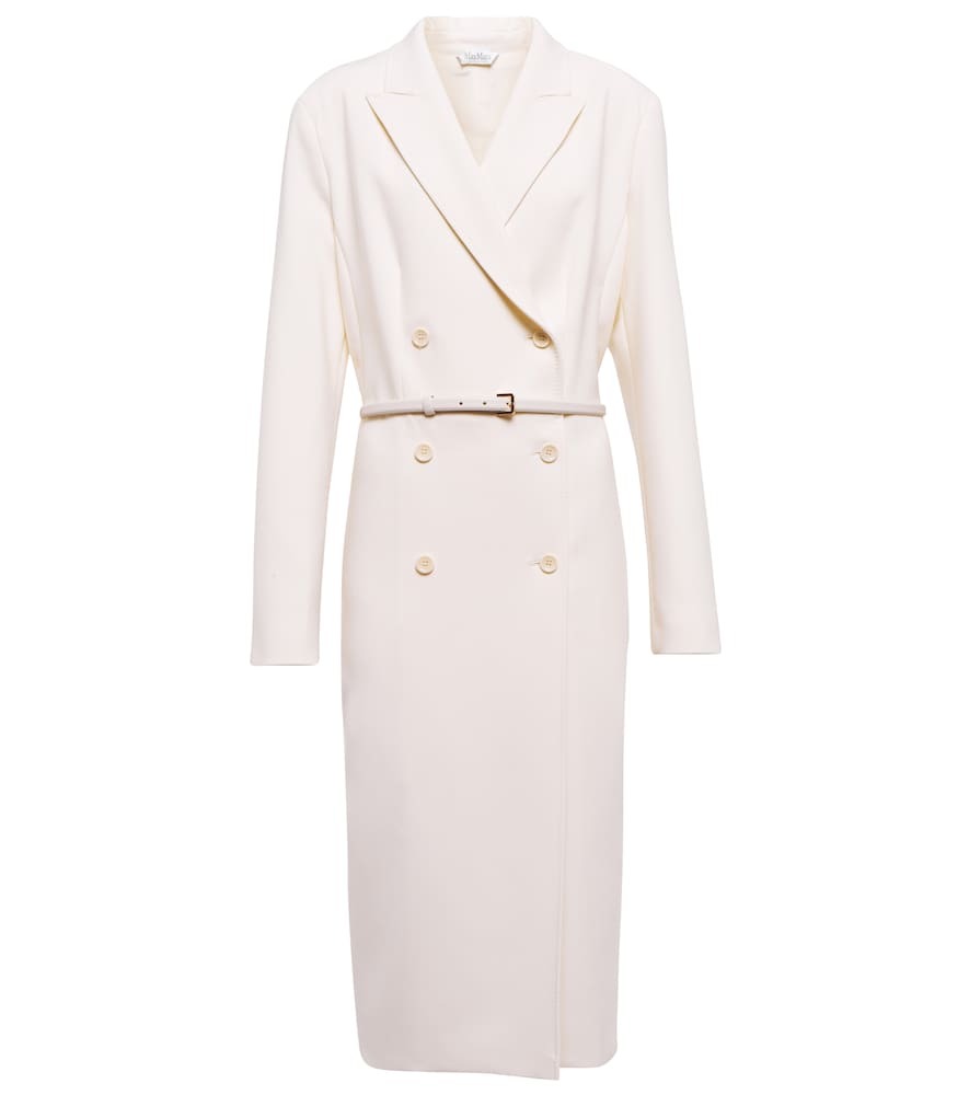 Max Mara Califfo wool-blend midi dress in white