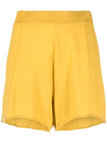 chinti and parker elasticated fine-knit shorts - yellow