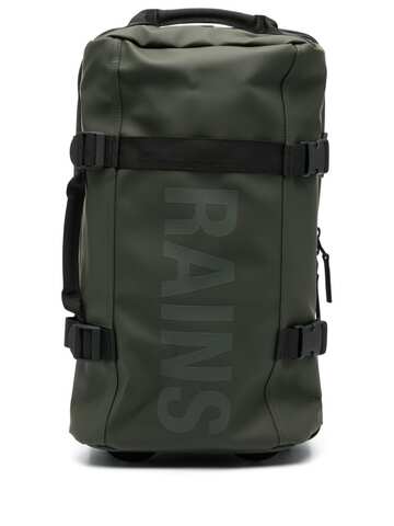 rains logo-print faux-leather travel bag - green