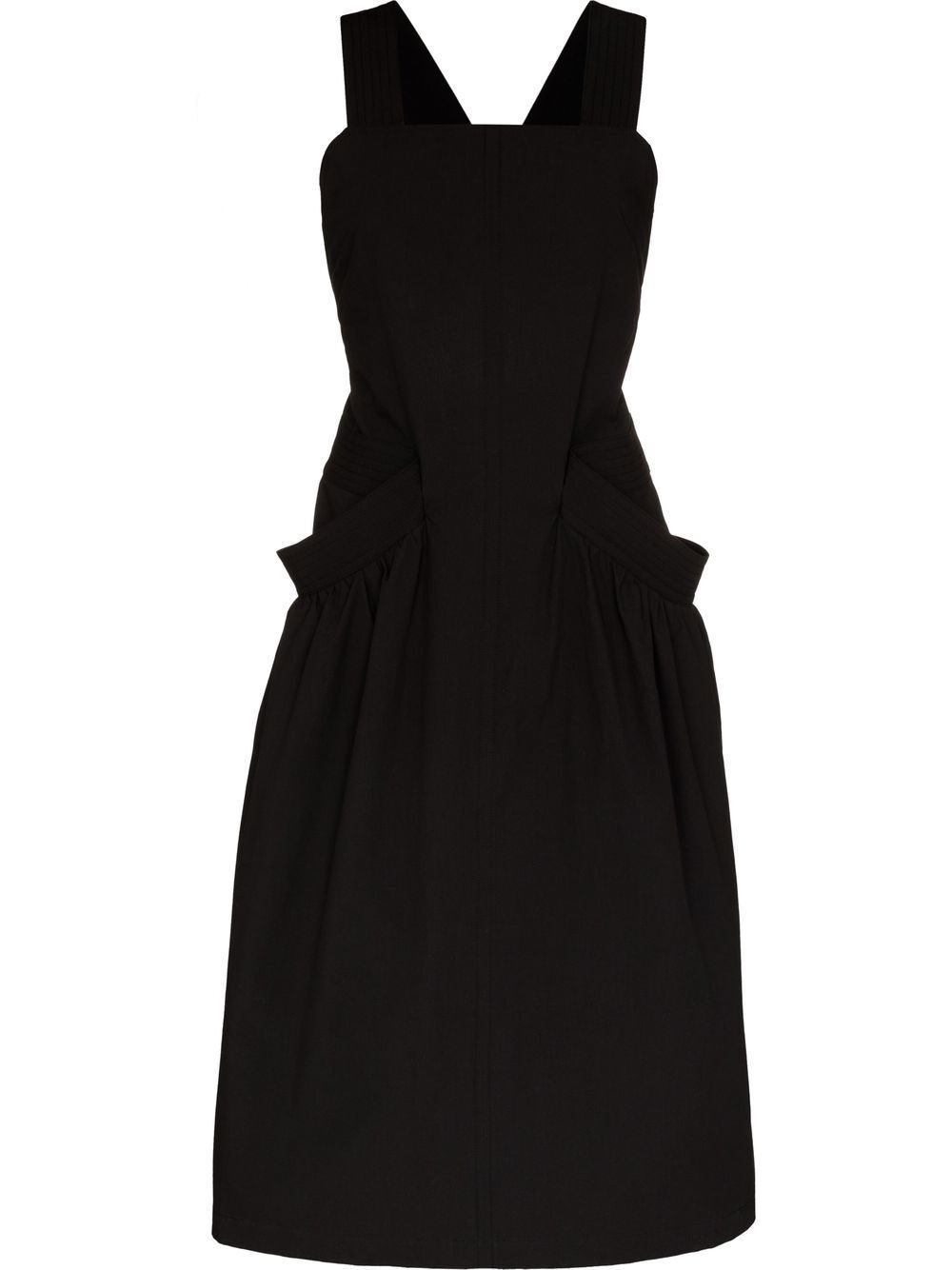 Low Classic cotton midi apron dress - Black