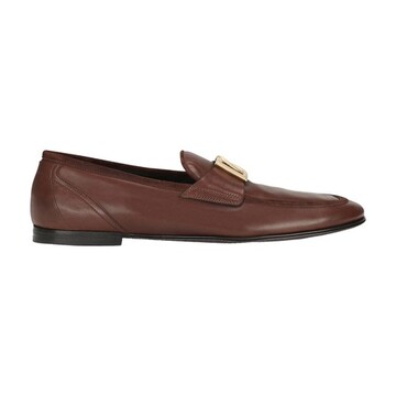 dolce & gabbana calfskin slippers in brown