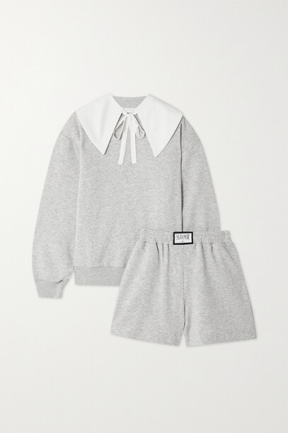 Sleeper - Diana Athpleasure Cotton-blend Jersey Sweatshirt And Shorts Set - Gray
