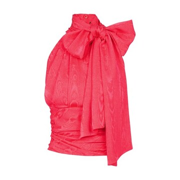 Balmain Sleeveless Top With Draped Collar in pink