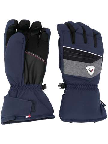 rossignol logo-patch padded gloves - blue