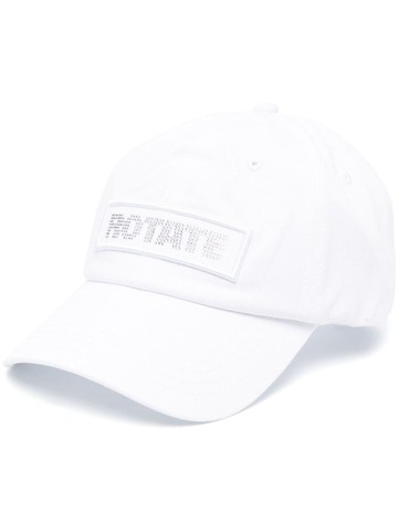 rotate logo-print cotton baseball cap - white