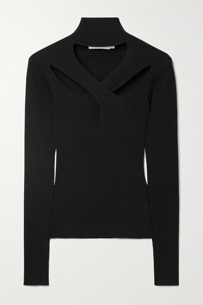 Jonathan Simkhai - Charlee Cutout Ribbed-knit Turtleneck Sweater - Black