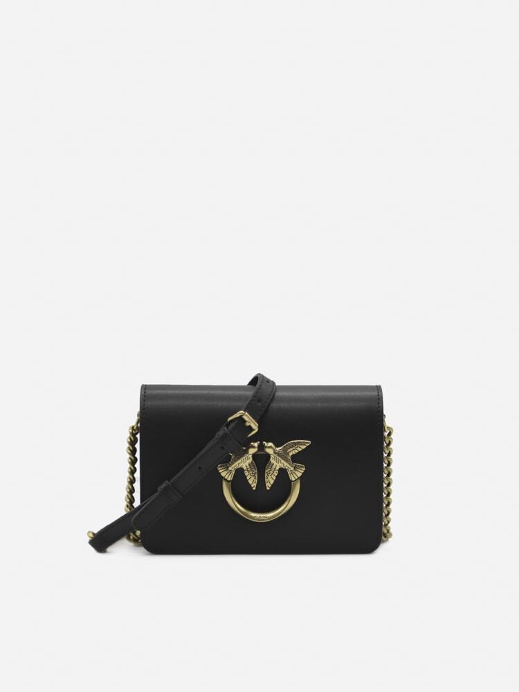 Pinko Love Click Simply Mini Leather Bag in black