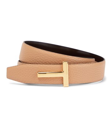 Tom Ford Monogram reversible leather belt in brown
