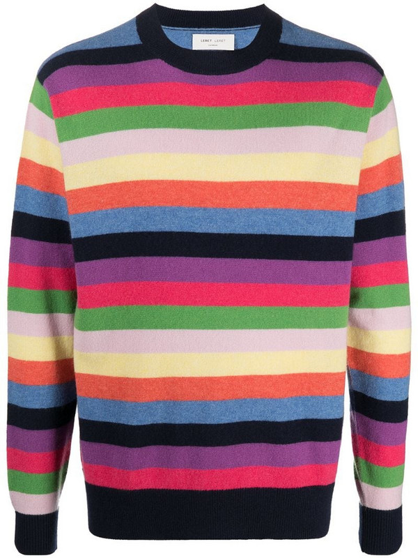 LERET LERET rainbow stripe cashmere jumper in blue