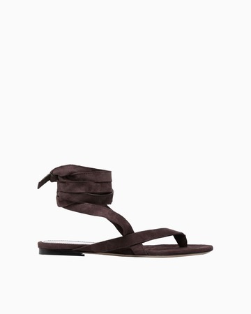 The Attico Lace-up Beth Lace Sandals in brown