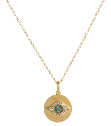 Ileana Makri Evil Eye 18kt yellow gold necklace with 1.02ct emeralds