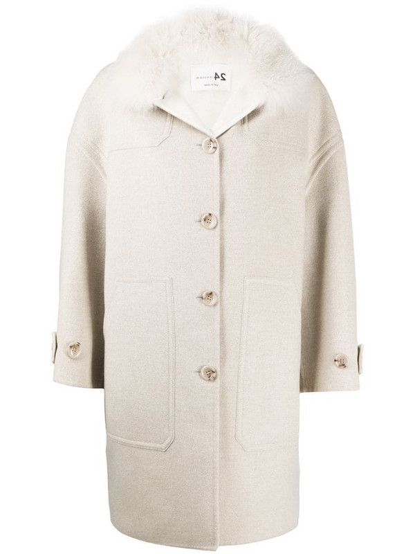 Manzoni 24 oversized single-breasted coat in neutrals
