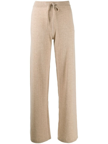 chinti and parker flared knit trousers in neutrals