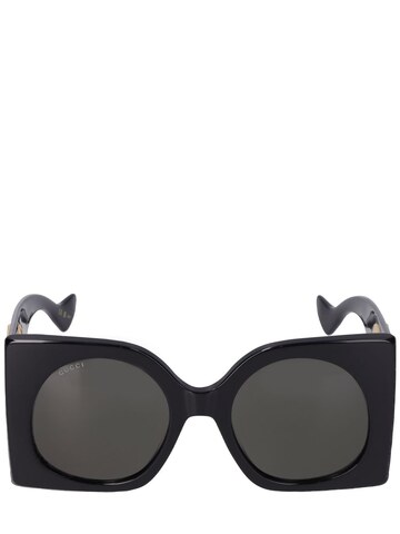 gucci gg1254s squared acetate sunglasses in black