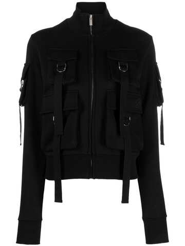 blumarine cropped cargo jacket - black