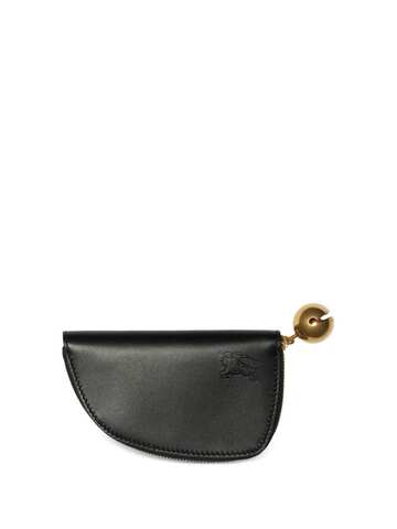 burberry shield leather coin pouch - black