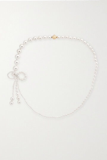 sophie bille brahe - peggy rosette 14-karat gold pearl necklace - one size