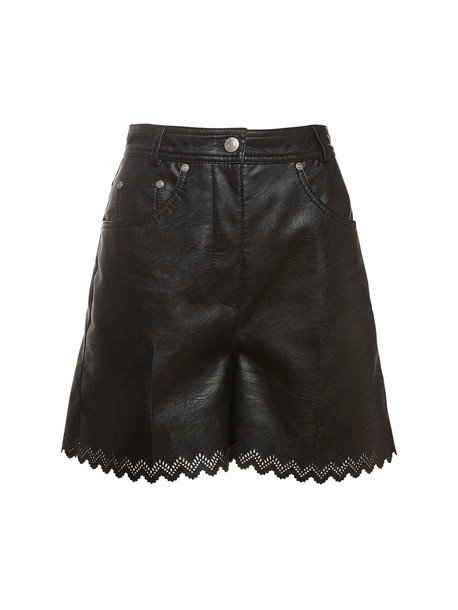 STELLA MCCARTNEY High Waist Faux Leather Shorts in black
