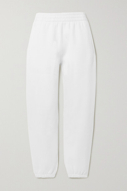 alexanderwang.t - Printed Cotton-blend Jersey Track Pants - White