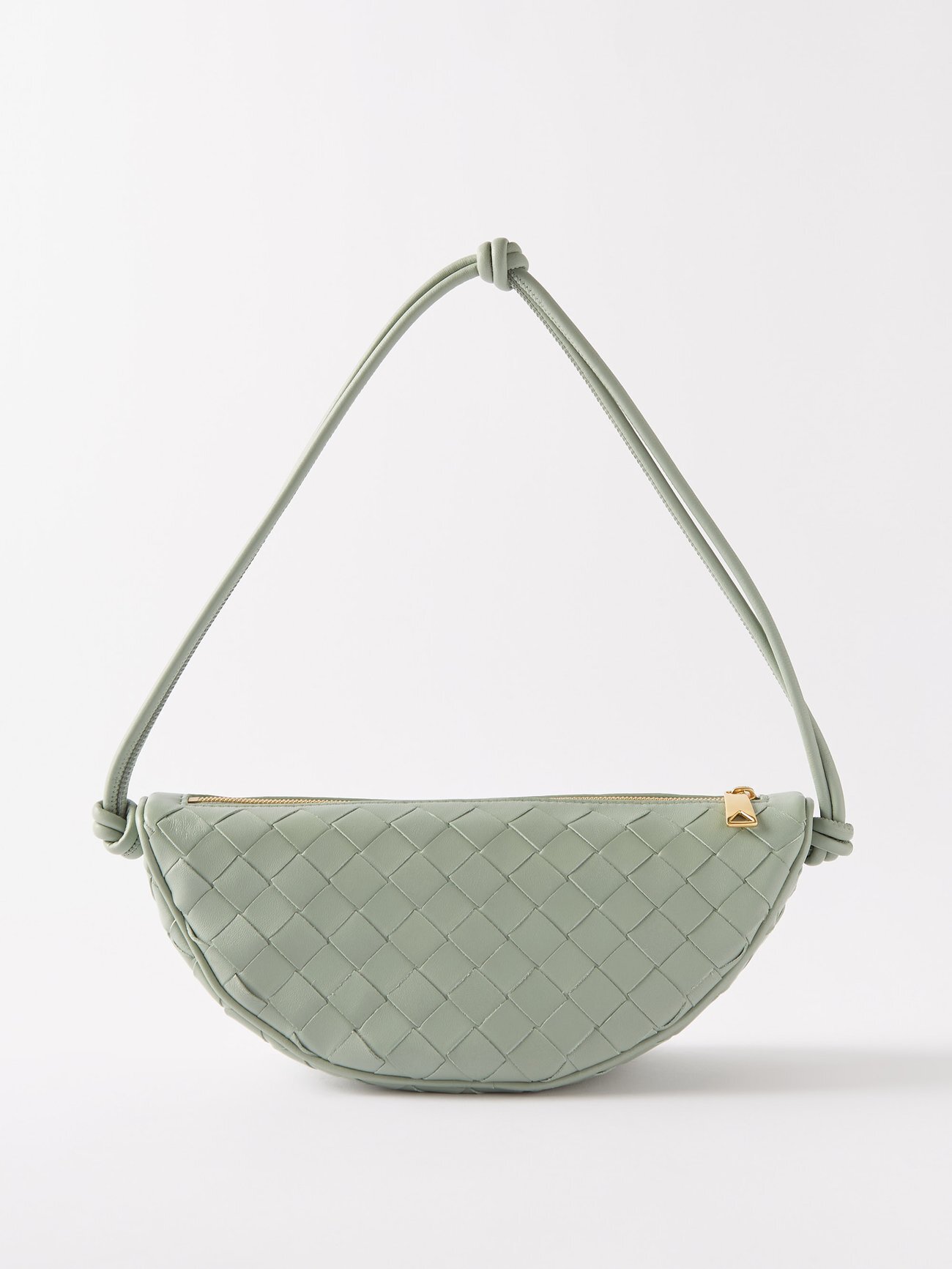 Bottega Veneta - Pouch Intrecciato-leather Shoulder Bag - Womens - Green