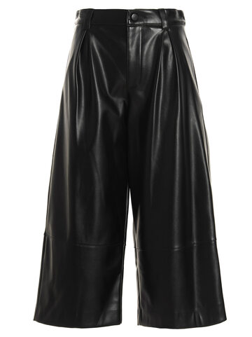 TwinSet Eco Leather Culotte Pants in black