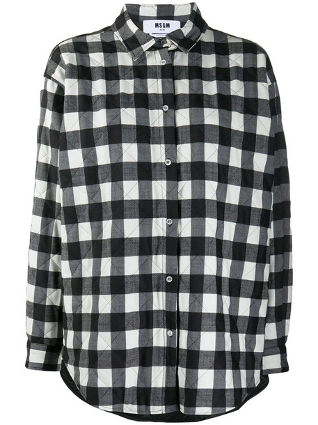 MSGM quilted plaid shirt in black