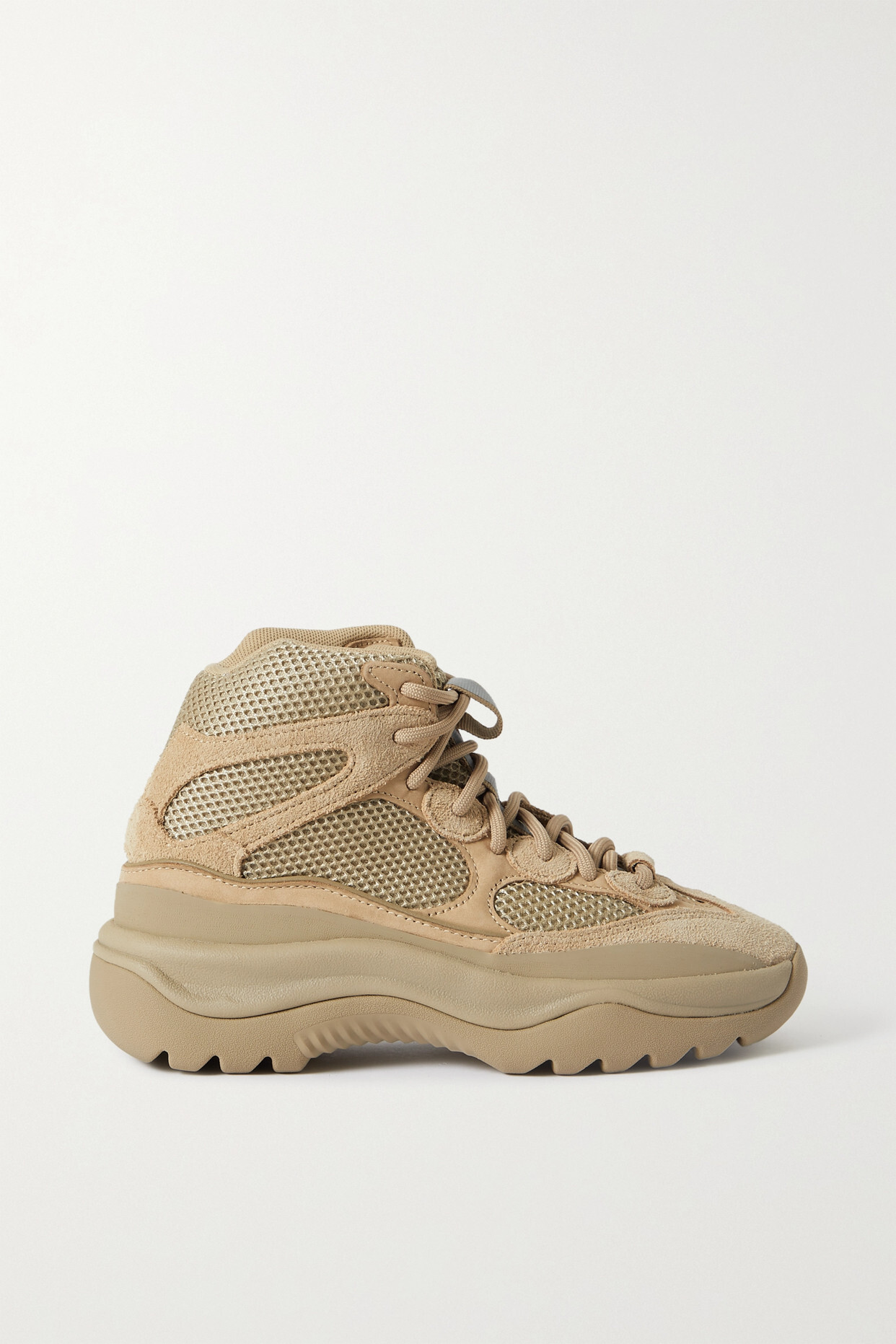 adidas Originals - Yeezy Suede And Nubuck-trimmed Mesh Desert Boots - Neutrals