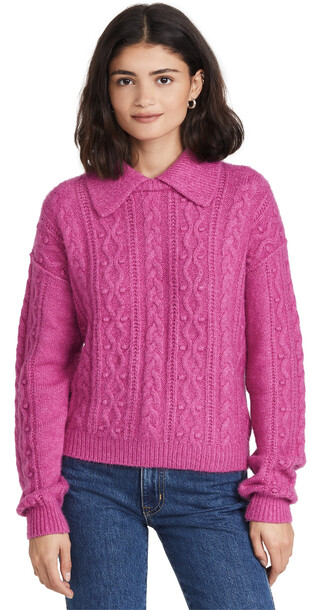 Free People Every Cloud Pullover in fuchsia
