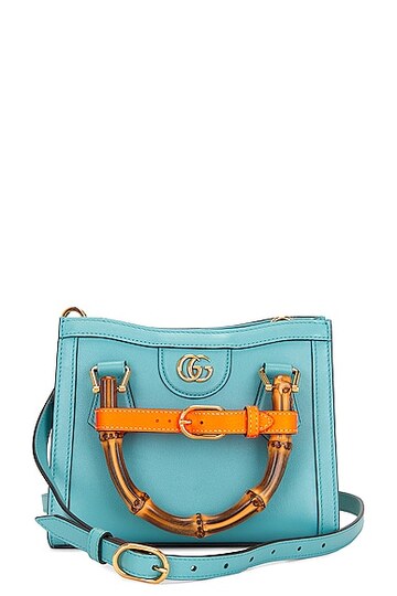 gucci bamboo diana handbag in teal in turquoise