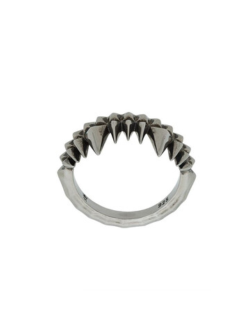 Kasun London Crocodile Bite ring in metallic