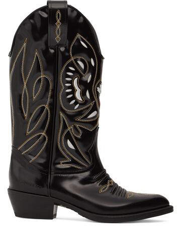 dsquared2 40mm vintage leather cowboy boots in black