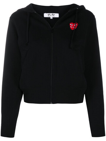Comme Des Garçons Play logo-motif hooded jacket in black