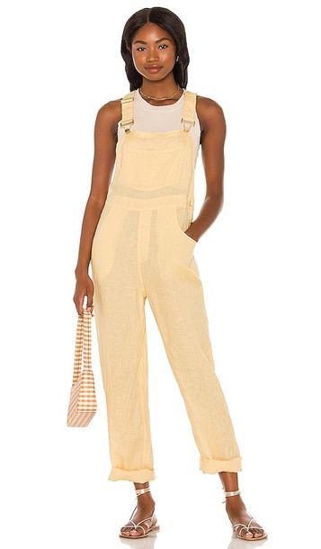 WeWoreWhat Basic Overalls in Cream in sand