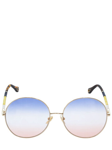 CHLOÉ Ulys Round Metal Sunglasses in gold / multi