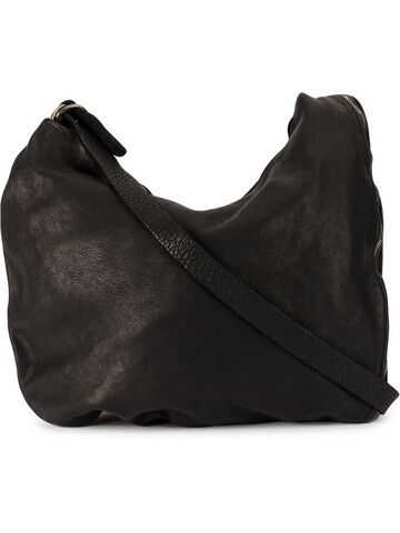 Guidi zipped shoulder bag in black