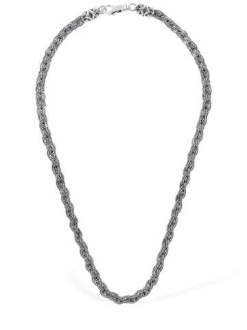 emanuele bicocchi celtic braided chain long necklace in silver