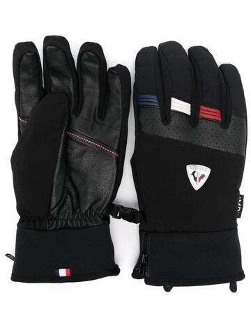 rossignol strapo logo-appliqué gloves - black