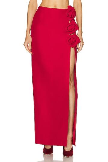 valentino couture rose skirt in red