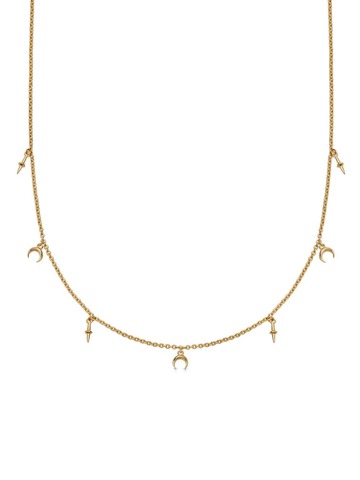 astley clarke gold luna crescent station necklace