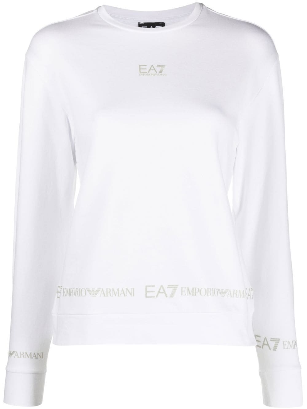 Emporio Armani logo-print long-sleeved sweatshirt - White