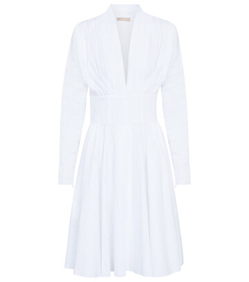 alaã¯a ruched cotton poplin minidress in white