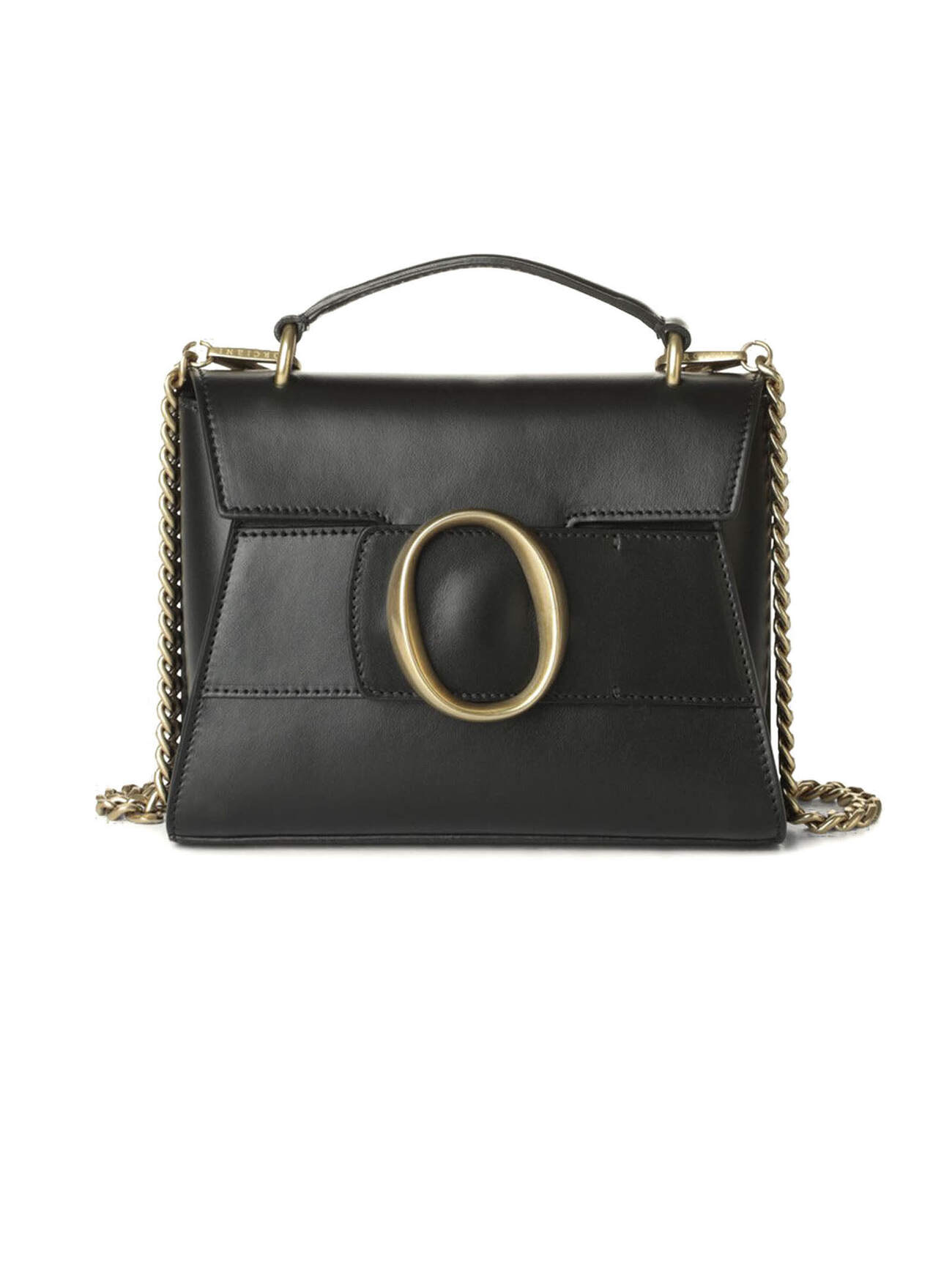 Orciani Black Ofelia Liberty Leather Mini Bag in nero