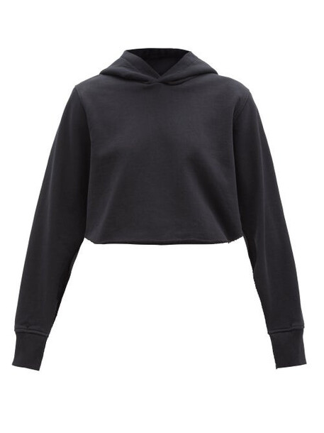 Mm6 Maison Margiela - Open-sleeve Cotton-jersey Hooded Sweatshirt - Womens - Black