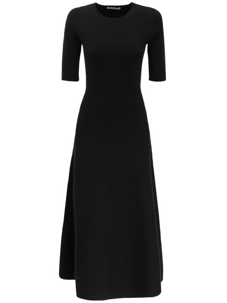 GABRIELA HEARST Flared Wool Blend Knit Midi Dress in black