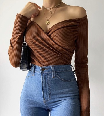 top,brown,off the shoulder,off the shoulder top,fall outfits