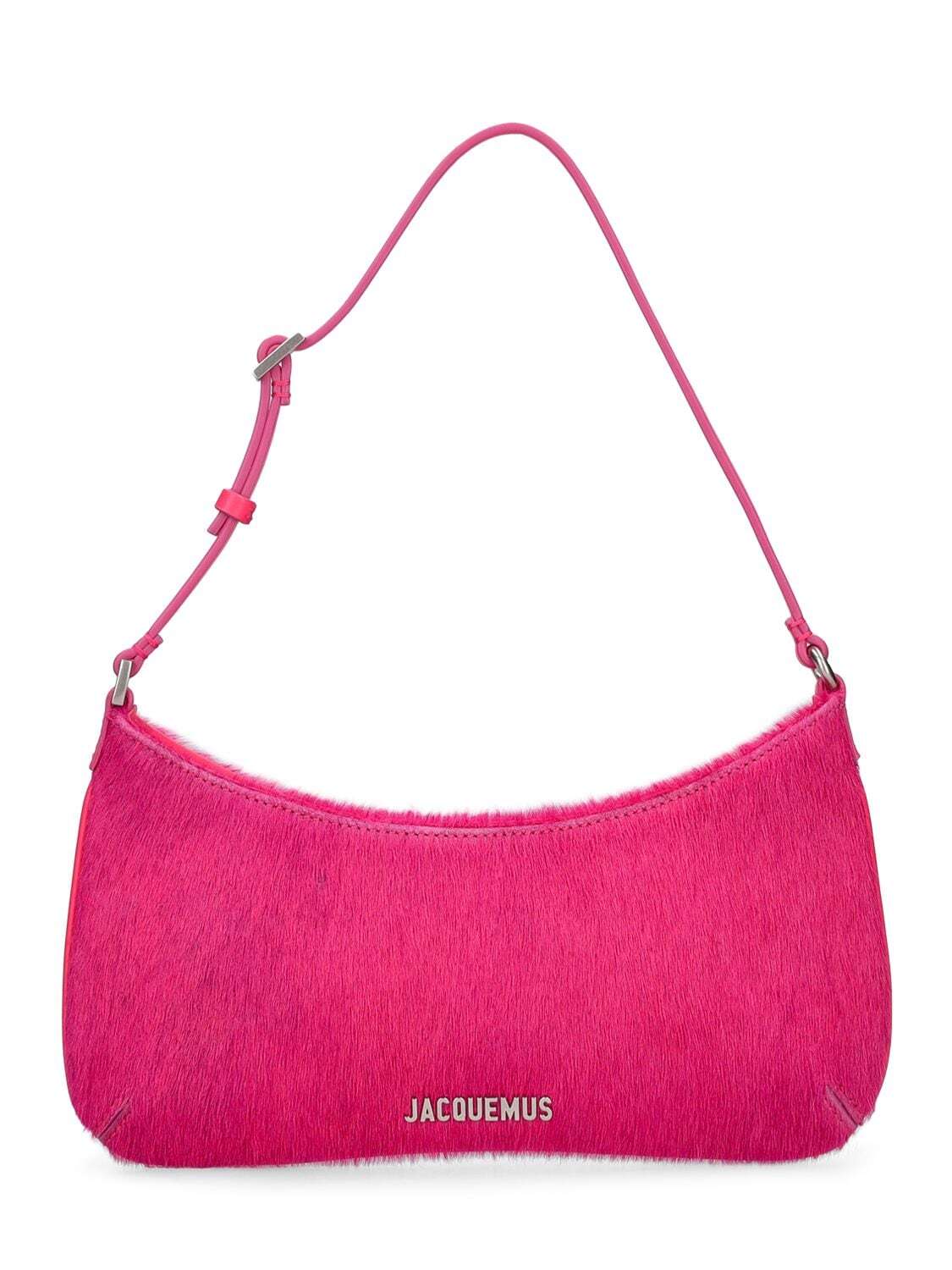 JACQUEMUS Le Bisou Ponyhair Shoulder Bag in pink