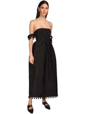 ROSIE ASSOULIN Silk Faille Midi Dress in black