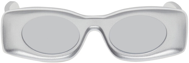 Loewe Silver & White Paula's Ibiza Original Sunglasses in grey