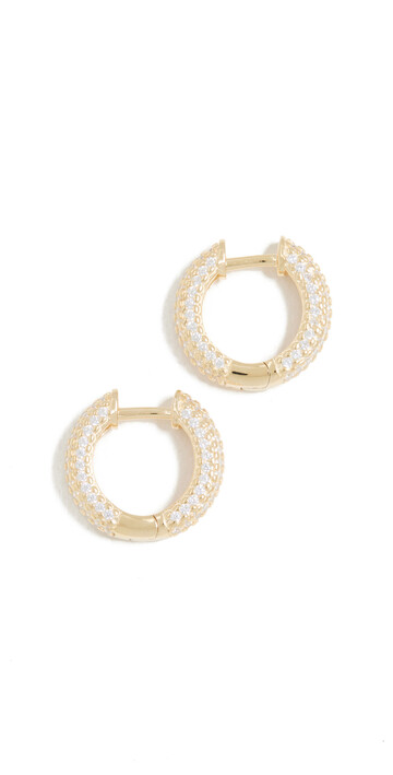 Adina's Jewels Tiny Pave Huggie Earrings in gold