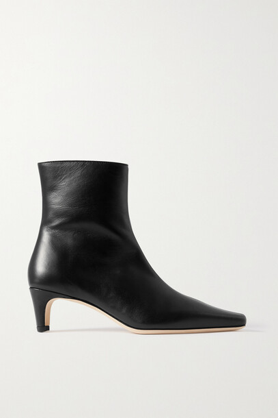 STAUD - Wally Leather Ankle Boots - Black